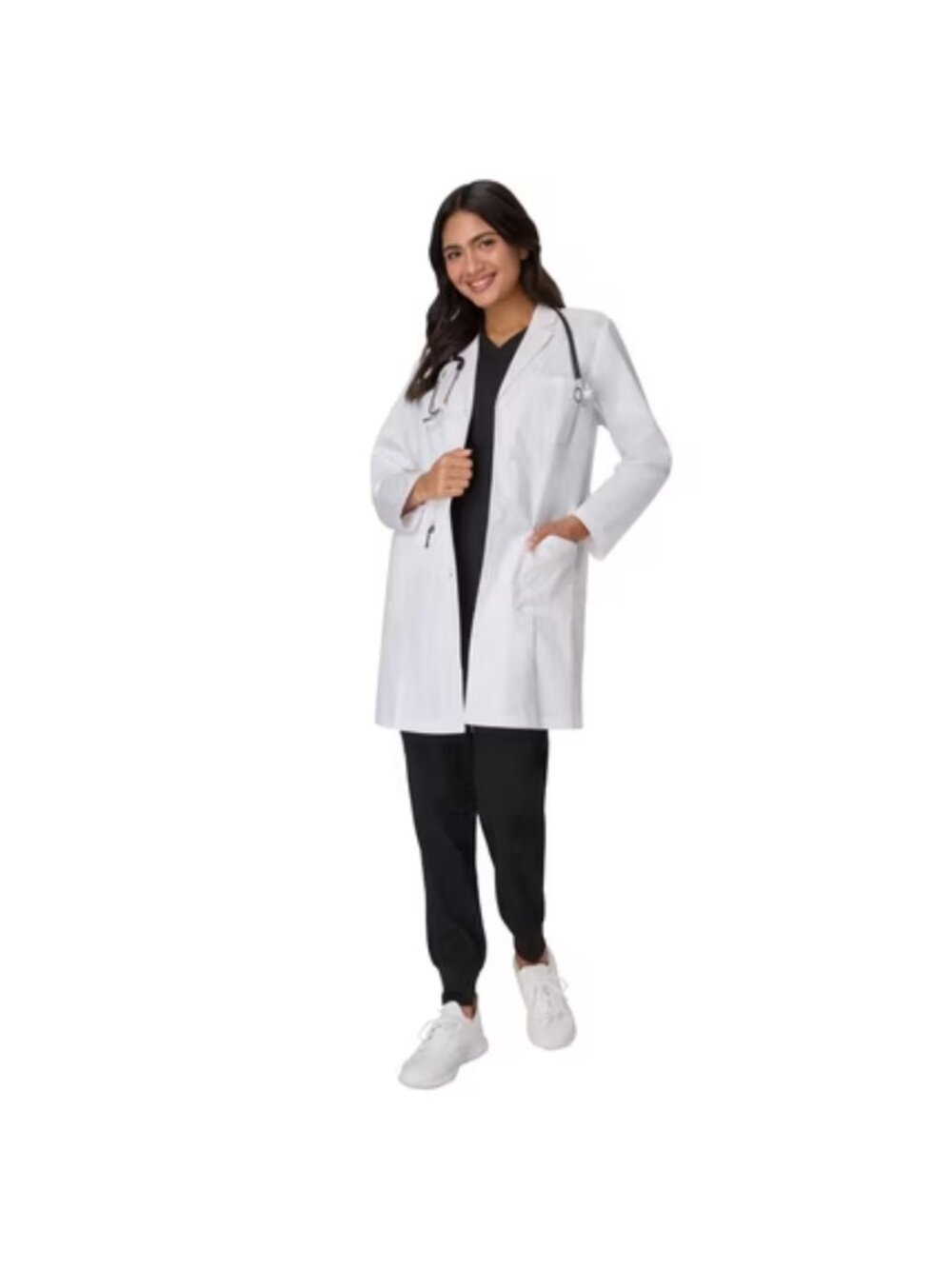 Hanes Comfort Fit White Lab Coat Women's Size M